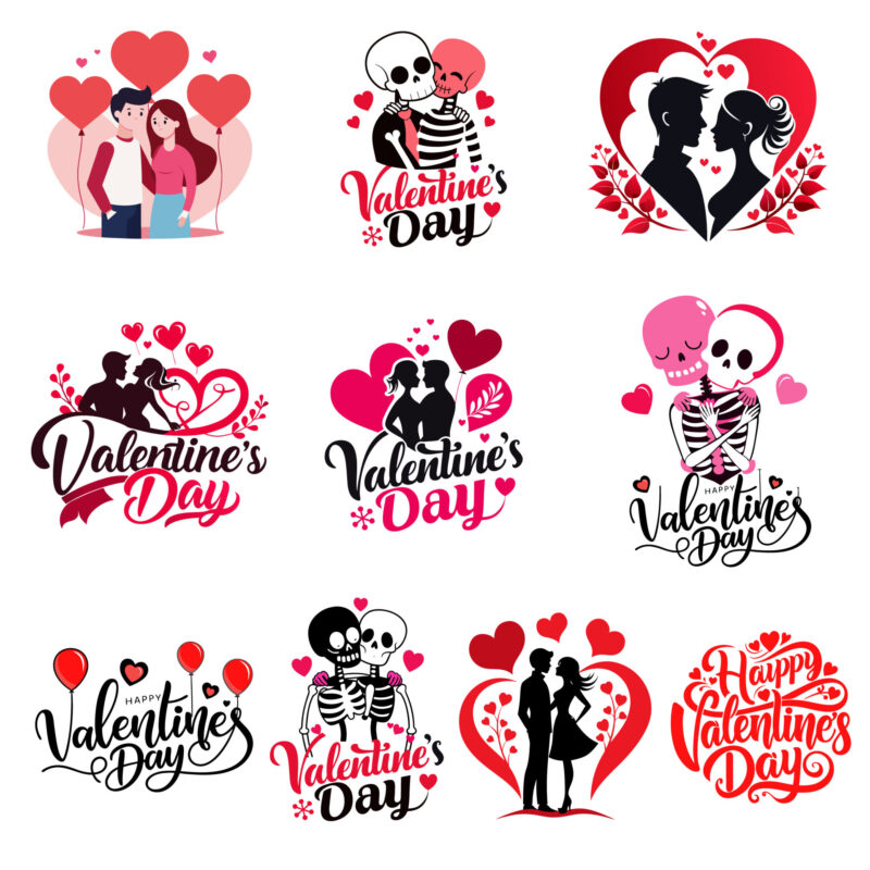 Romantic Valentine T-Shirt Design | Digital Download | AI, EPS, SVG, PNG